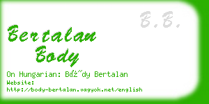 bertalan body business card